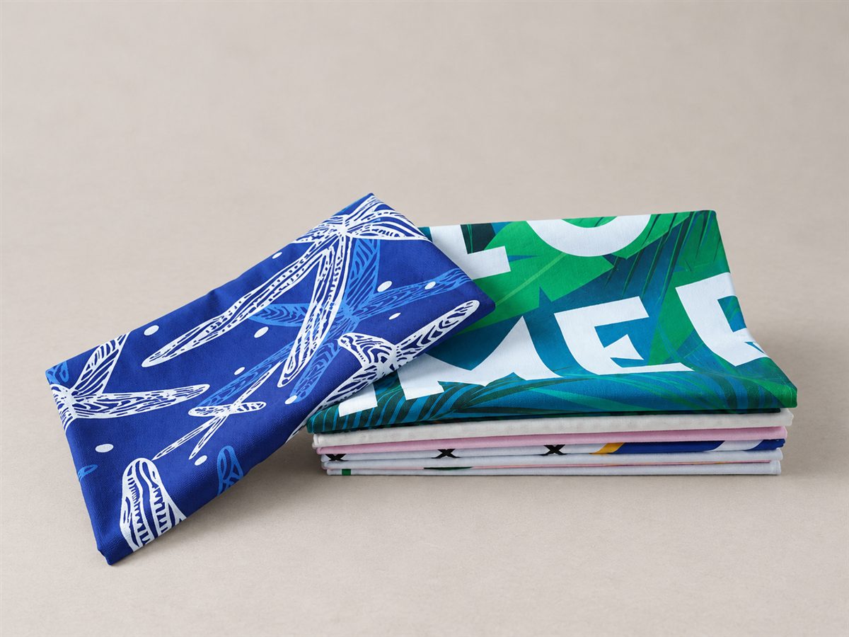 AI-styled presentation of folded printed towels